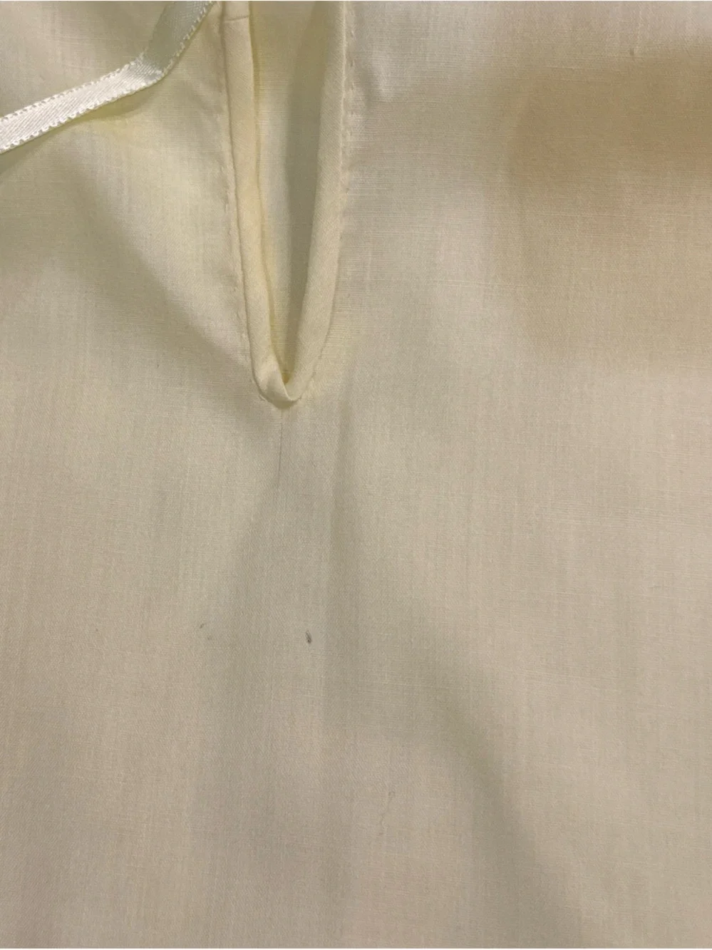 Vintage Handmade Baby Girl Pastel Yellow Long Sleeve Long Gown Embroidered